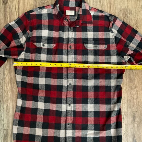 Jachs Men's Brawny Heavy Flannel Shirt Jacket Black Red Plaid Size XLT - Picture 7 of 8